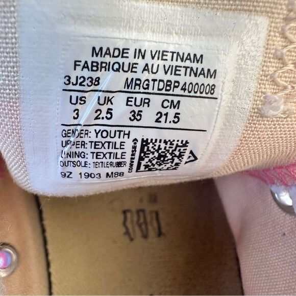 Converse all star kids pink shoes size 3 - Picture 8 of 8